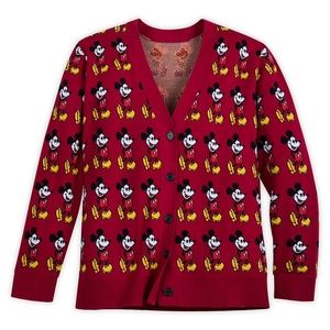 Disney Store Adult All Over Mickey Mouse Cardigan
